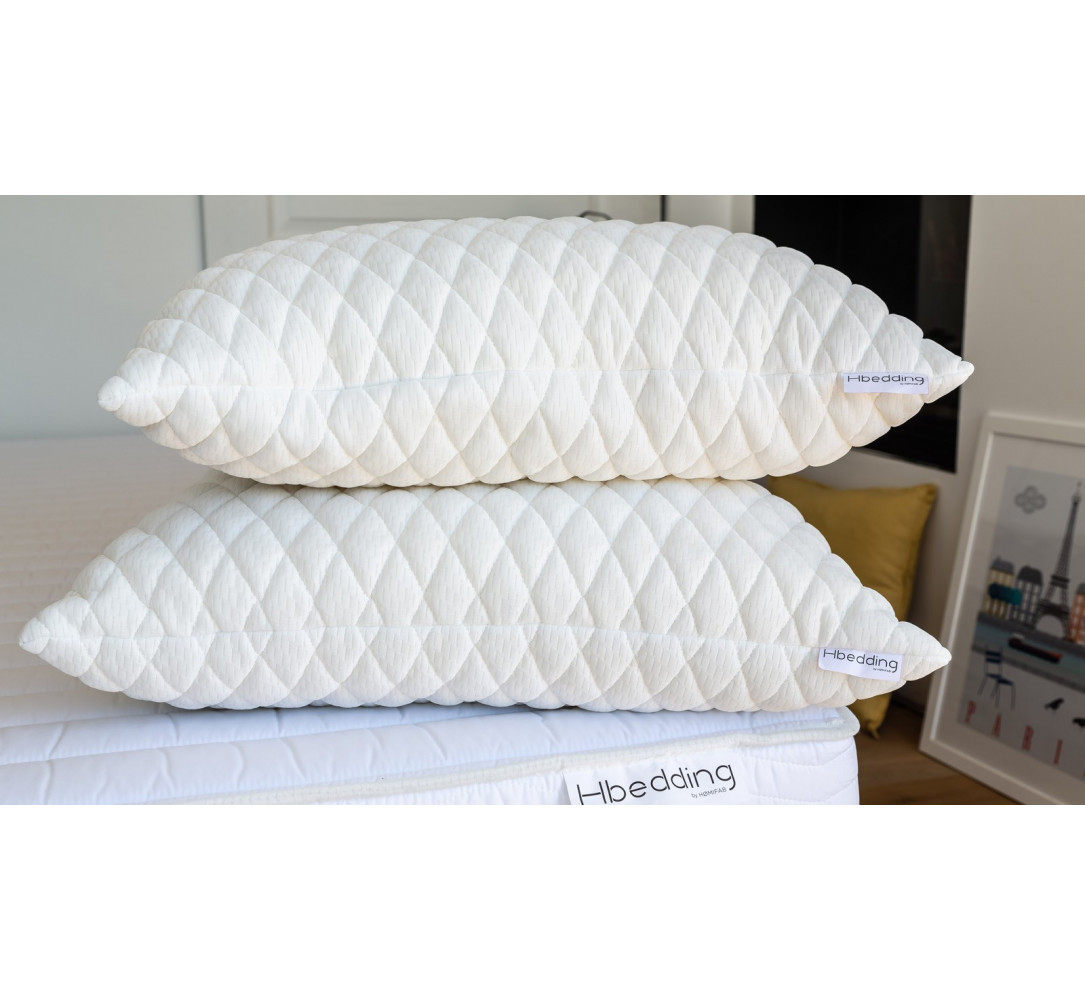 Lot de 2 oreillers à mémoire de forme 60x60 Memo Soft - Flocons de