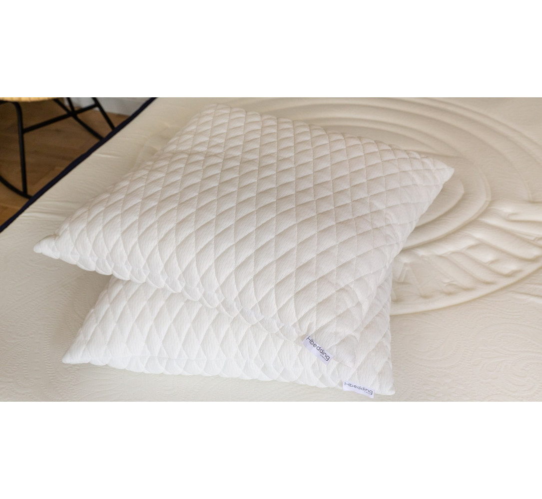 Lot de 2 oreillers à mémoire de forme 60x60 Memo Soft - Flocons de